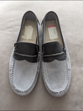 Calvin Klein Jeans Gray Suede & Black Leather Slip-On Loafers